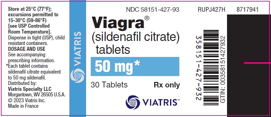 Viagra (sildenafil citrate) Tablets 50 mg Bottle Label