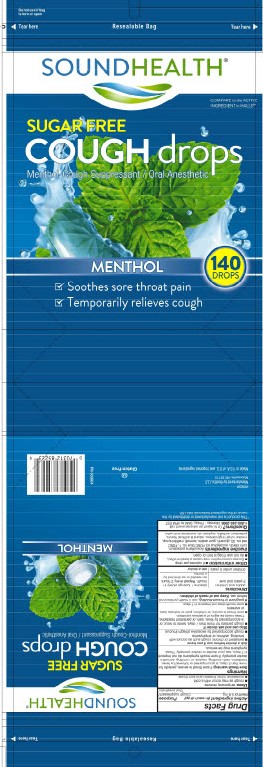 Sound Health SF Menthol 140ct Cough Drops