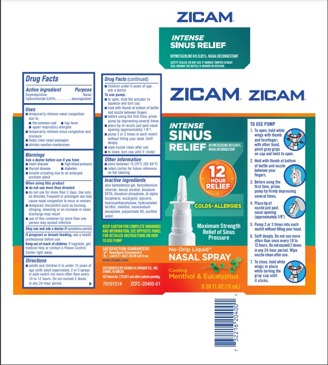 ZICAM INTENSE SINUS RELIEF oxymetazoline hydrochloride spray