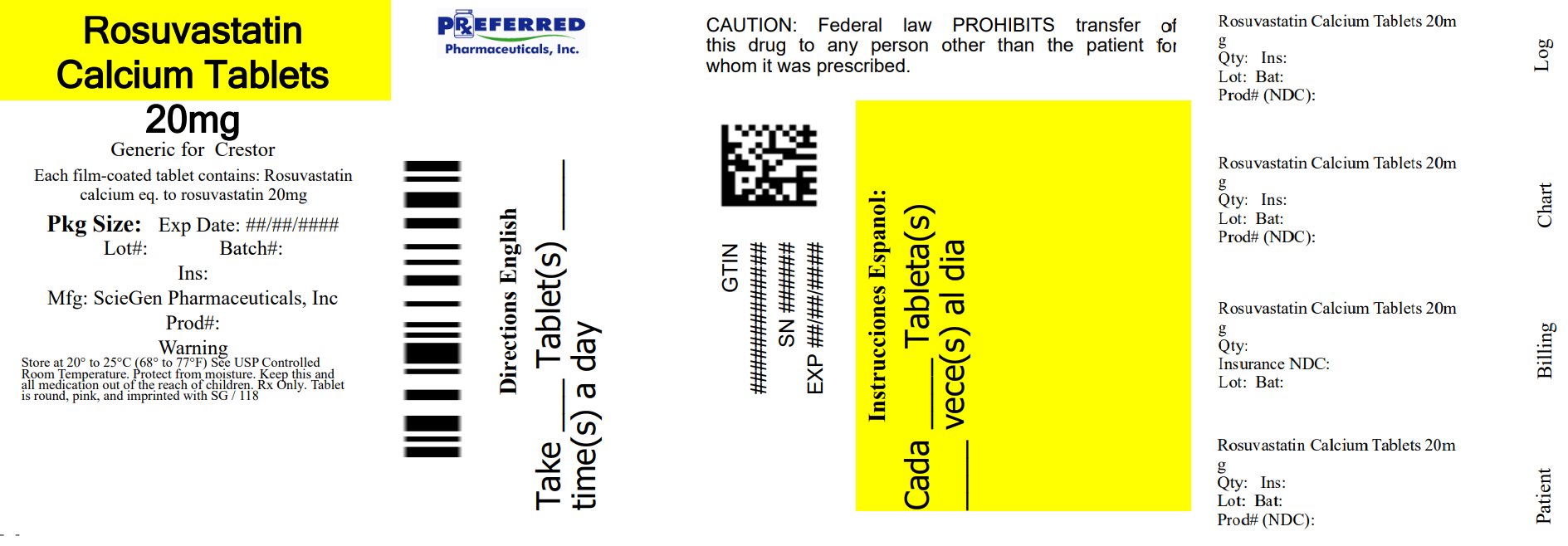 Rosuvastatin Calcium Tablets 20mg