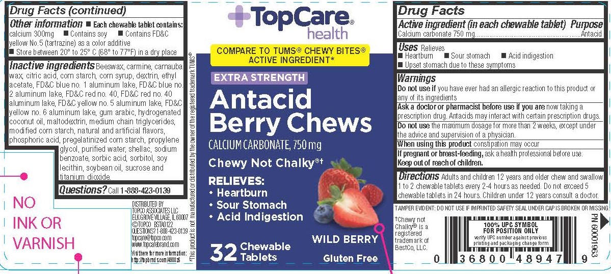 TopCare Wild Berry Antacid Chew 32ct