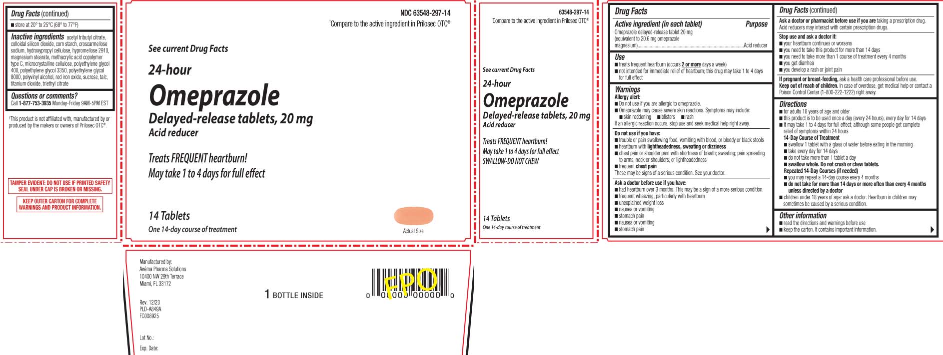 Omeprazole delayed-release tablet 20 mg (equivalent to 20.6 mg omeprazole magnesium