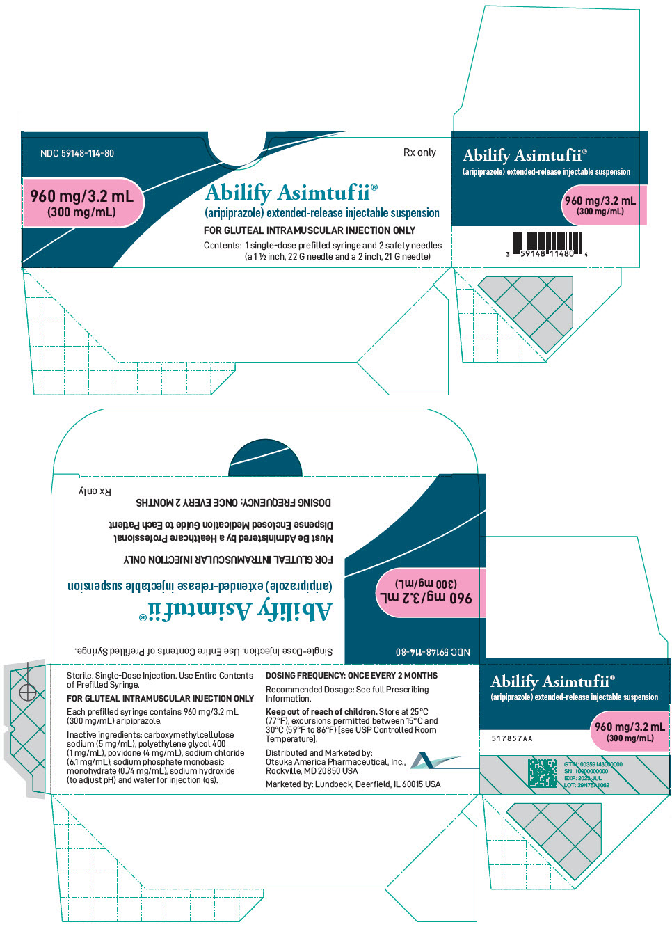 PRINCIPAL DISPLAY PANEL - 960 mg/3.2 mL Syringe Carton