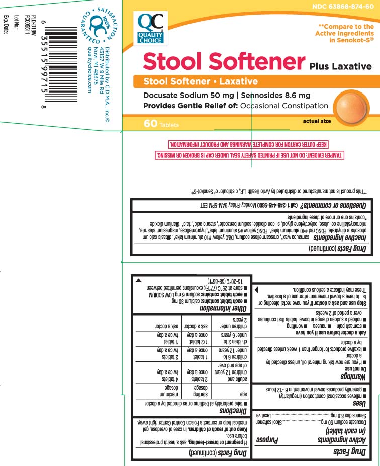 Docusate Sodium 50 mg, Sennosides 8.6 mg