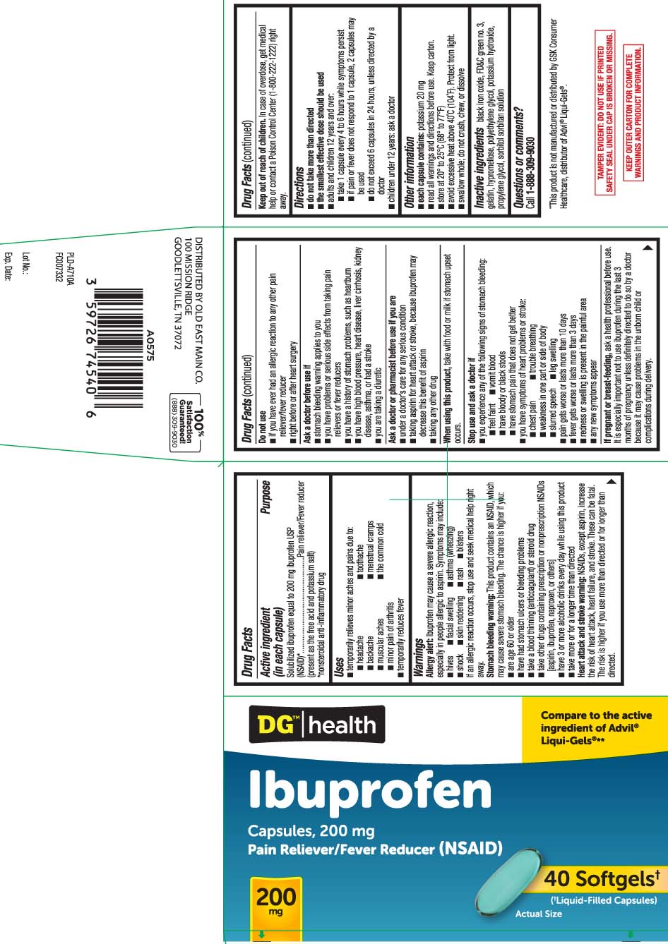 Solubilized ibuprofen equal to 200 mg ibuprofen USP (NSAID)* (present as the free acid and potassium salt) *nonsteroidal anti-inflammatory drug