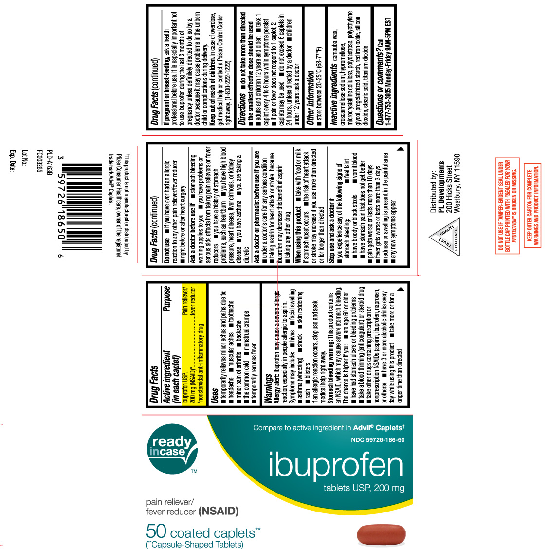 Ibuprofen USP 200 mg (NSAID) *nonsteroidal anti-inflammatory drug