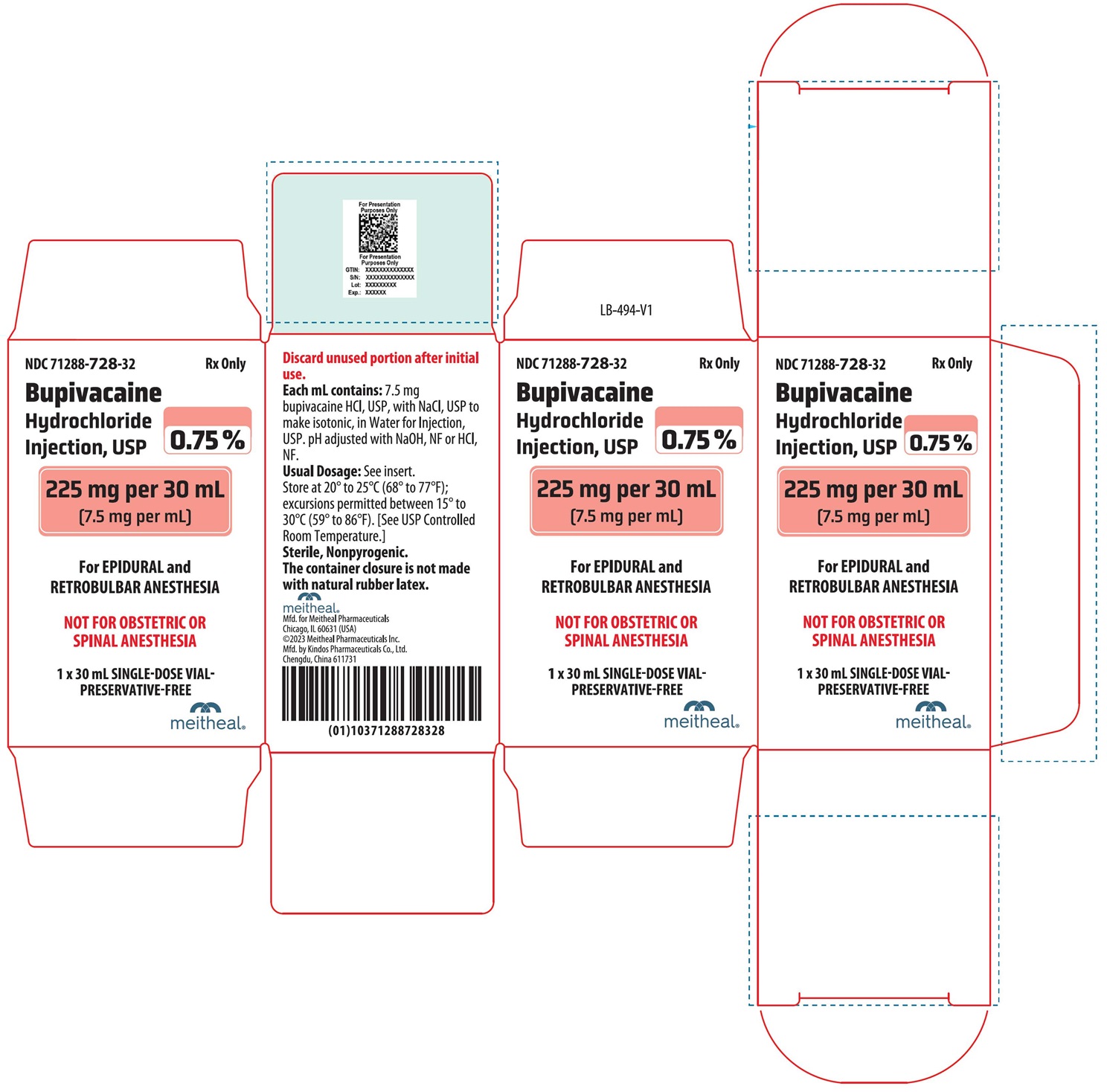 image descriptionPRINCIPAL DISPLAY PANEL – 0.75% Bupivacaine Hydrochloride Injection, USP 30 mL Carton