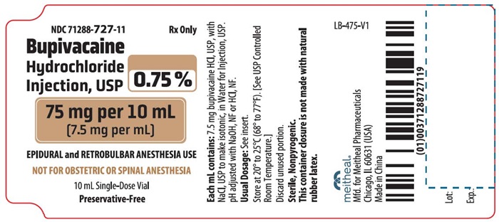 image descriptionPRINCIPAL DISPLAY PANEL – 0.75% Bupivacaine Hydrochloride Injection, USP 10 mL Vial Label