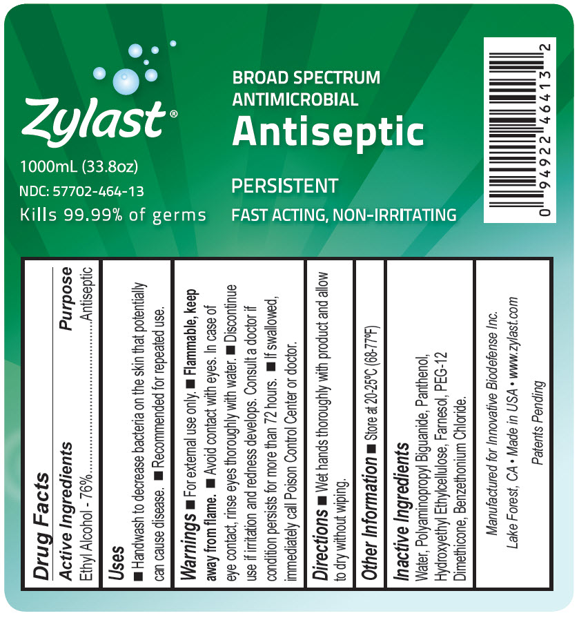 NDC: <a href=/NDC/57702-464-13>57702-464-13</a> Zylast Broad Spectrum Antimicrobial Antiseptic 1000mL (33.8oz)