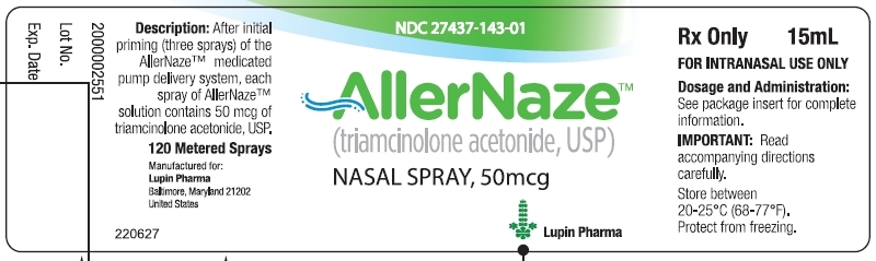 AllerNaze Nasal Spray, 50mcg Container Label for 15 mL