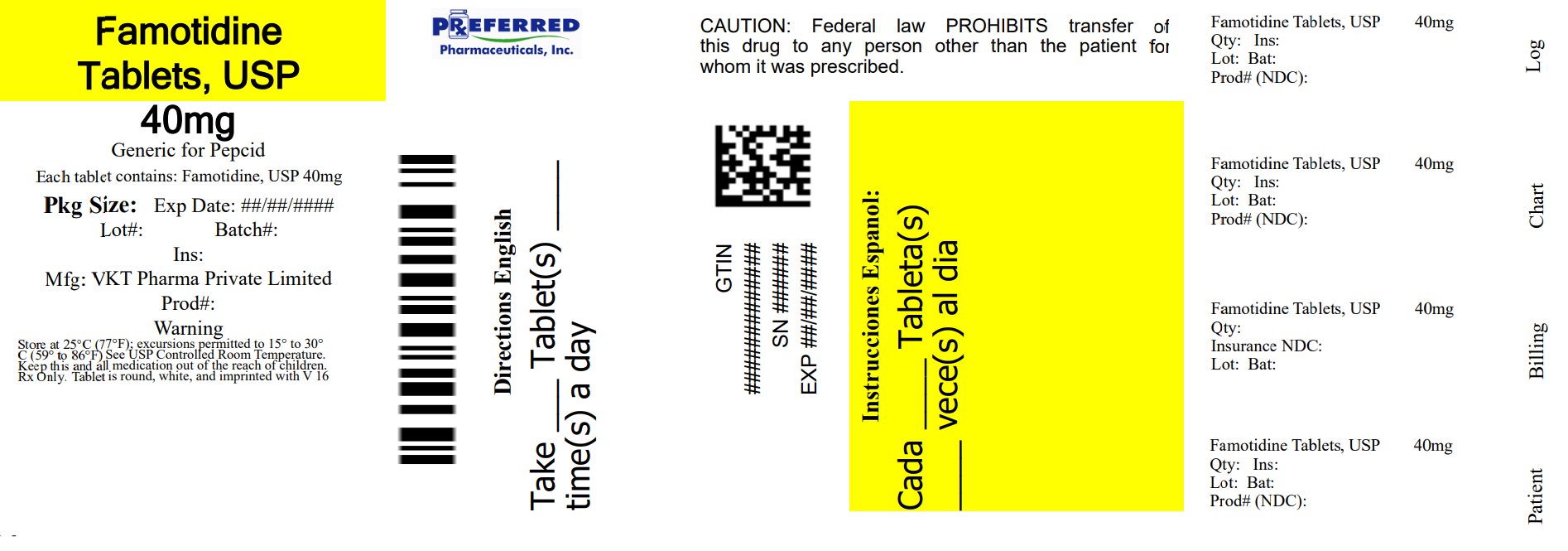 Famotidine Tablets USP 40mg
