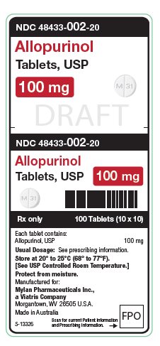Allopurinol Tablets, USP 100 mg Unit Carton Label