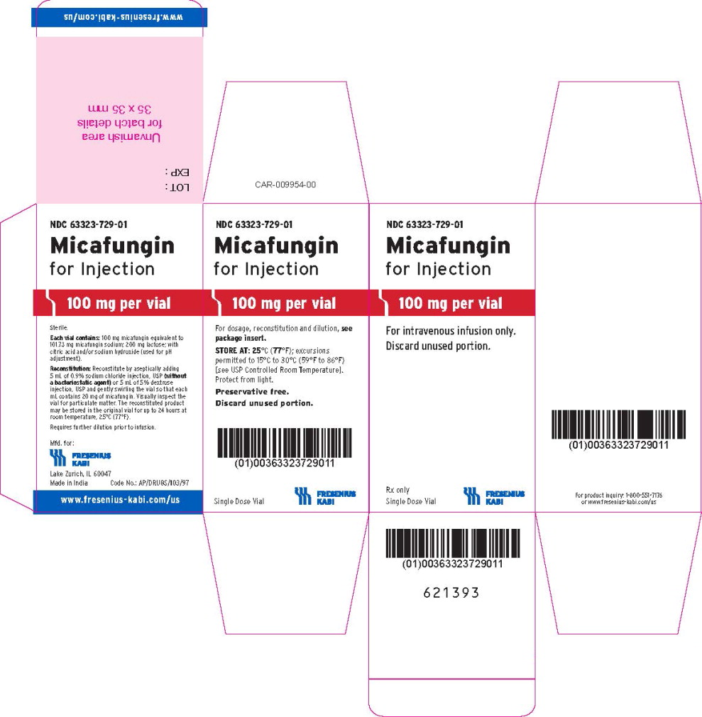 Principal Display Panel – Micafungin for Injection 100 mg – Individual Carton
