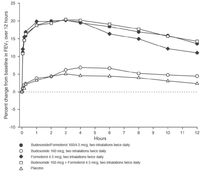 Figure 3 Mean Percent Change From Baseline in FEV1 on Day of Randomization (Study 1)