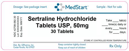 42708-092-30 Sertraline Hydrochloride Tablets USP 50mg x 30 V3