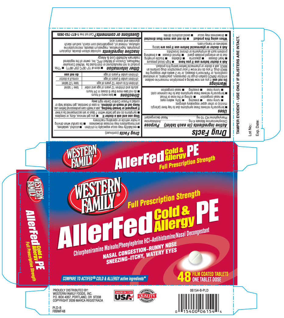 Western family allerfed cold and allergy tablets