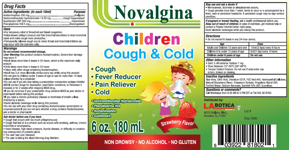 Children Cough and Cold Label