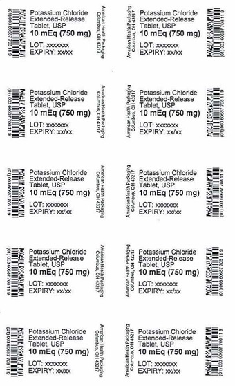 10 mEq (750 mg) Potassium Chloride Extended-Release Tablet Blister