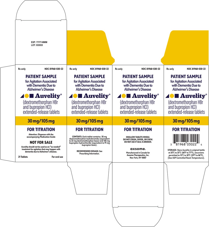 21-count Physician Sample Carton Label (30mg/105mg)