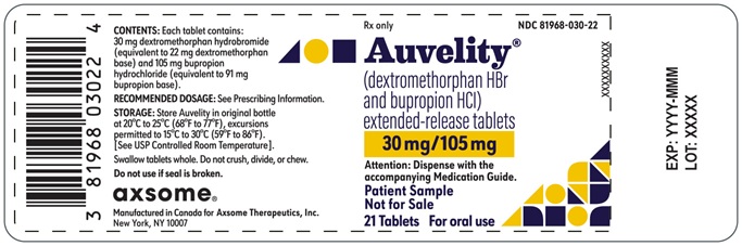 21-count Physician Sample Bottle Label (30mg/105mg)