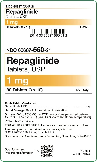 1 mg Repaglinide Tablets Carton