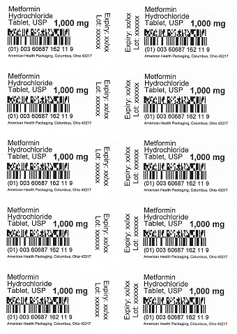 1000 mg Metformin HCl Tablet Blister