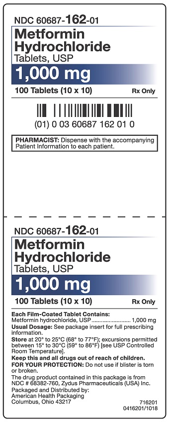 1000 mg Metformin HCl Tablets Carton