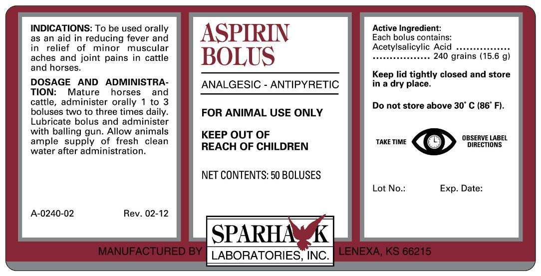 Aspirin Bolus label