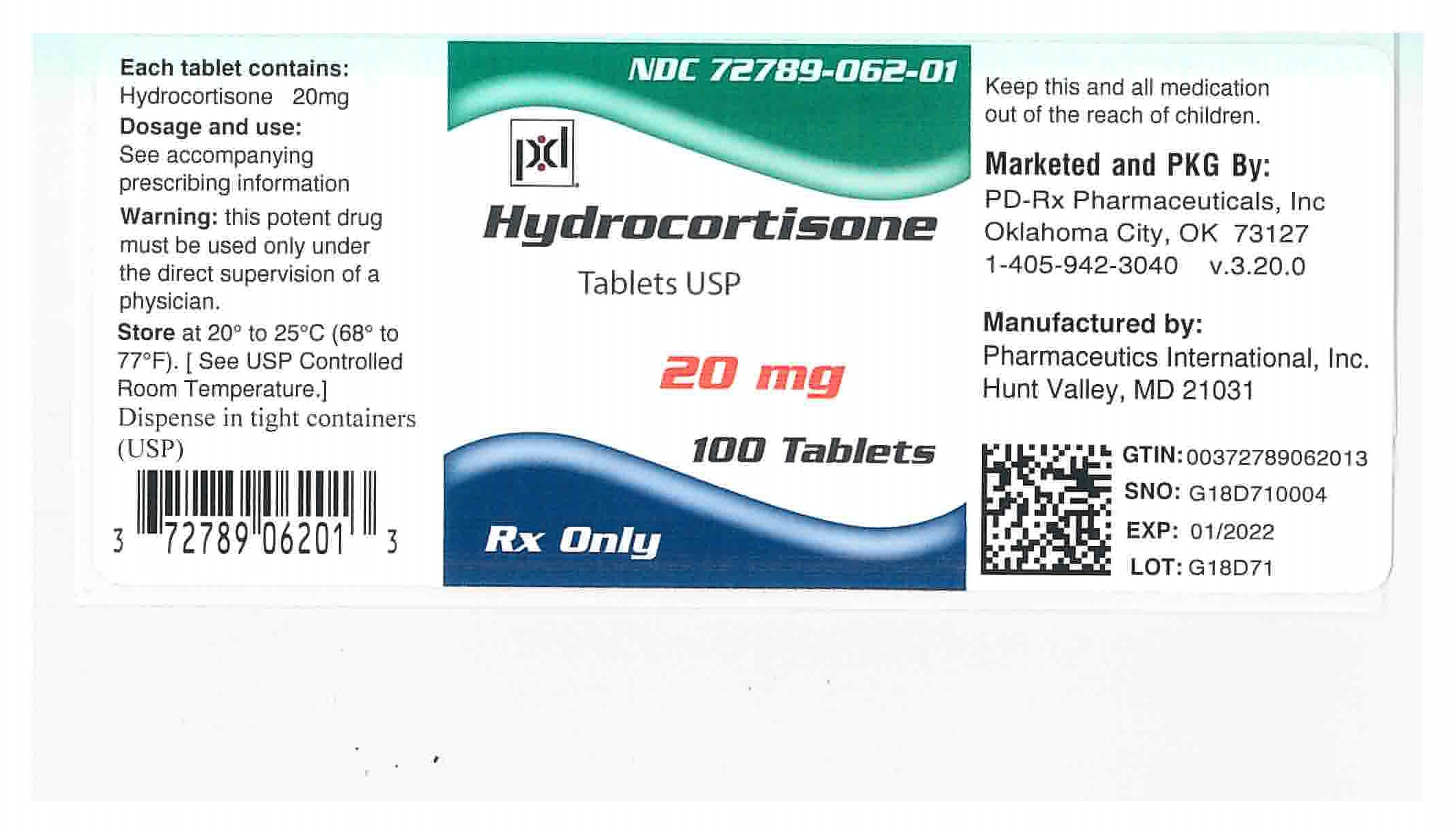 Hydrocortisone by PDRx Pharmaceuticals, Inc. HYDROCORTISONE tablet