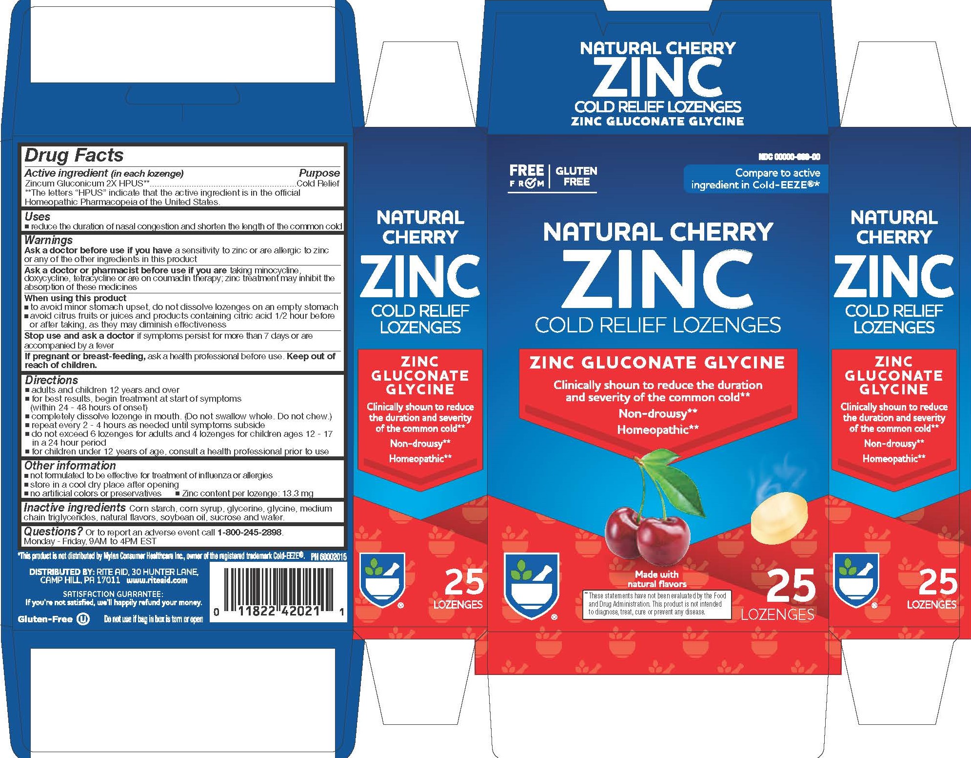 Rite Aid Cherry Zinc 25ct Lozenges