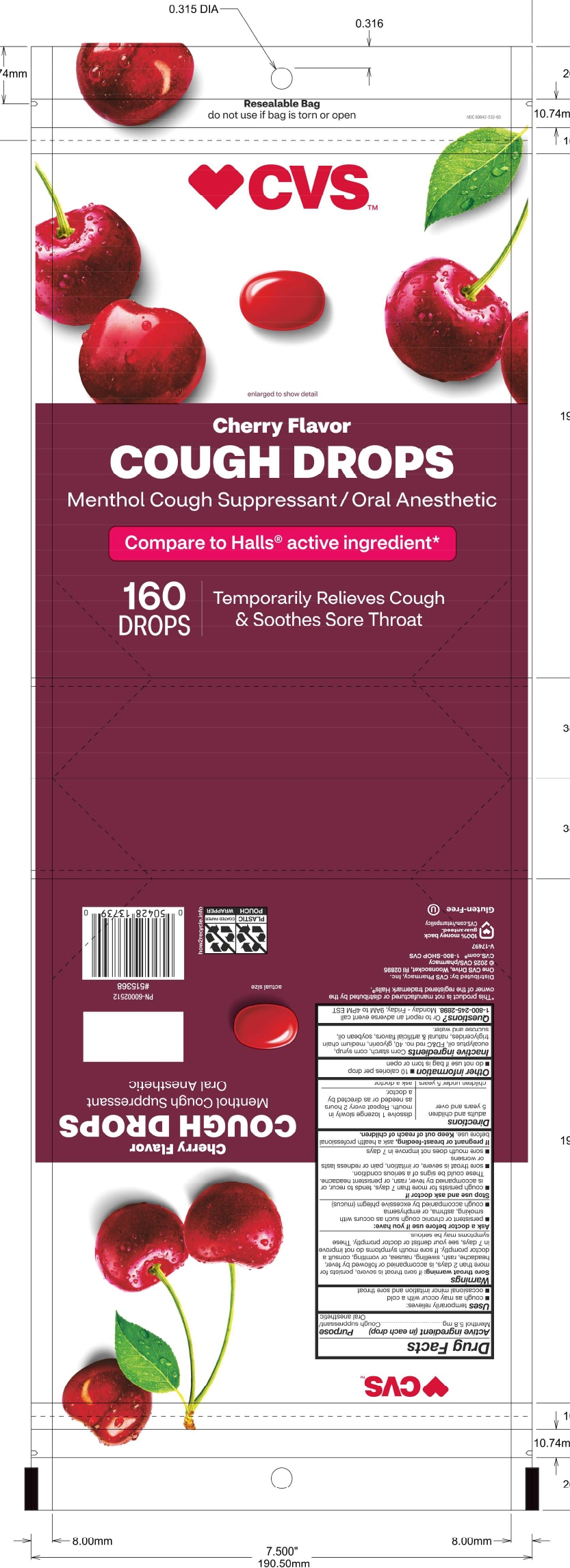 CVS Cherry Cough Drops 160ct