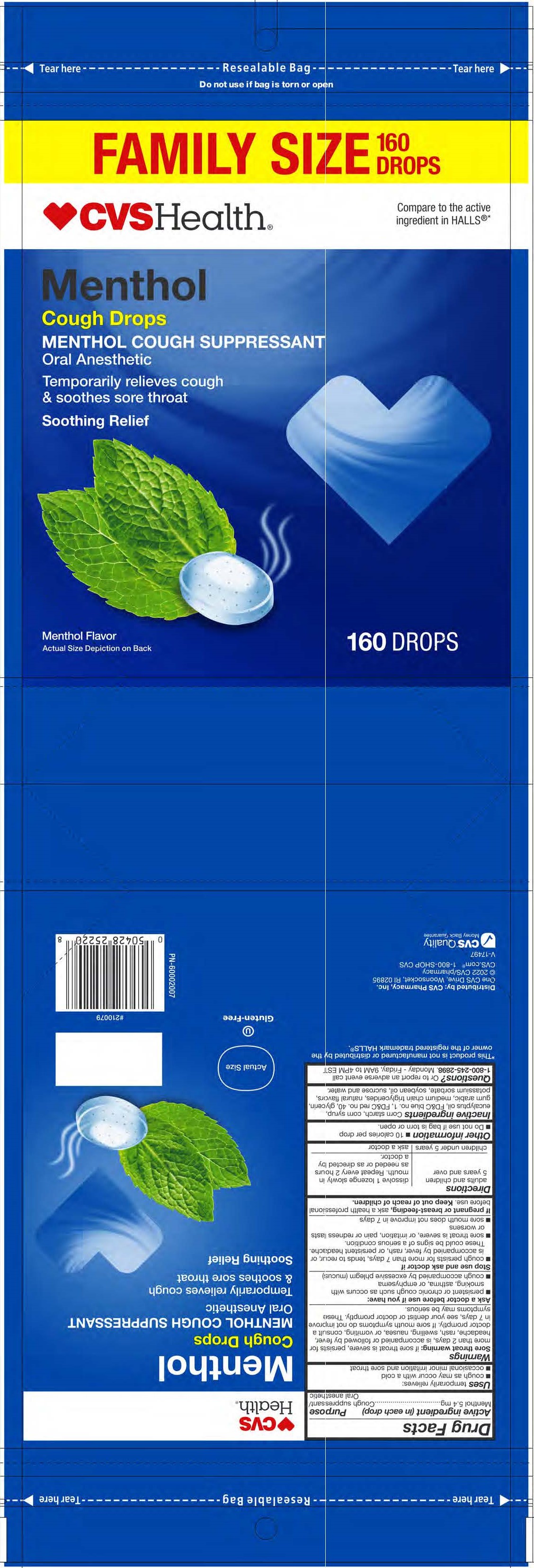 CVS Menthol 160ct Cough Drops