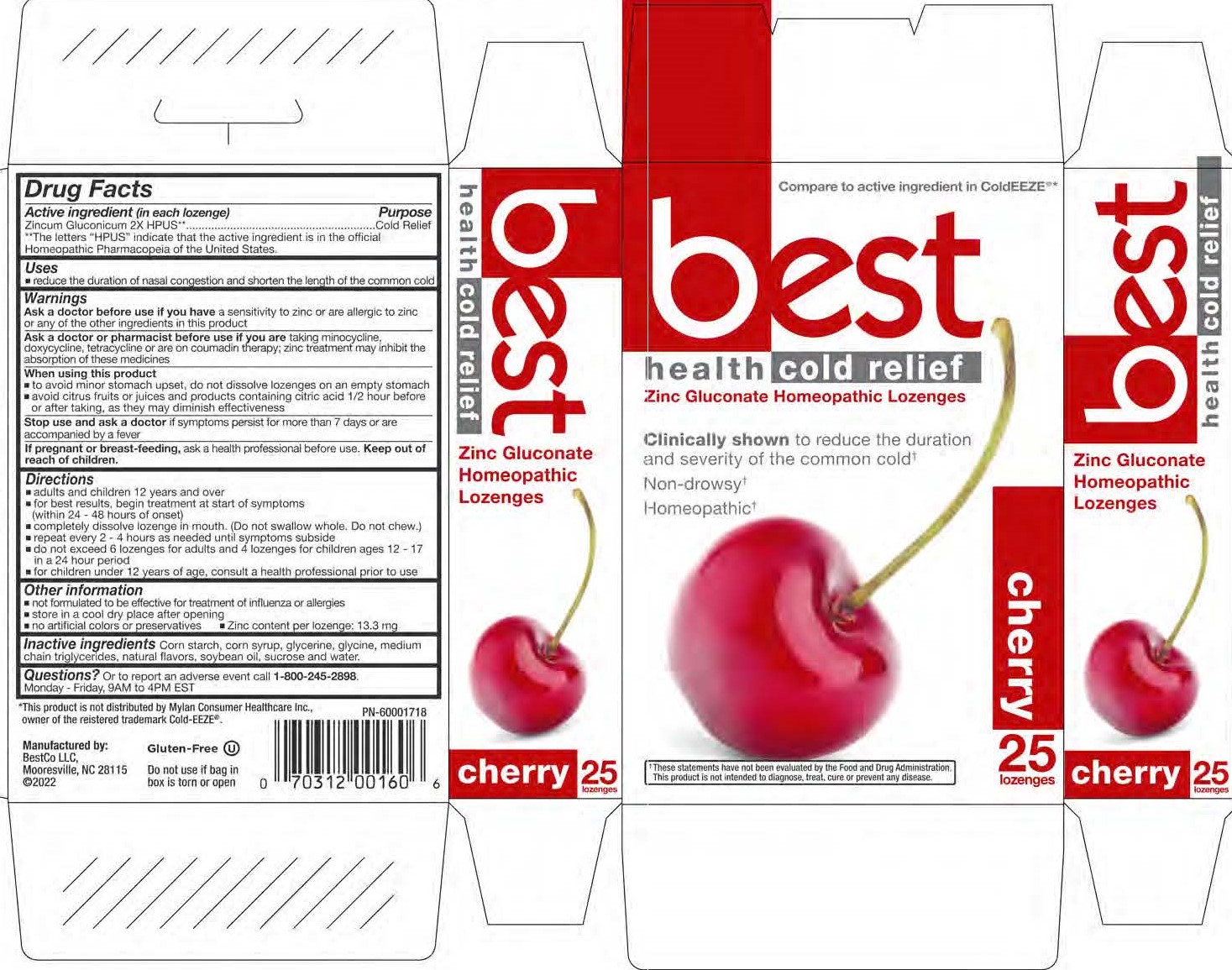 Best Health Cherry Zinc 25ct Lozenges