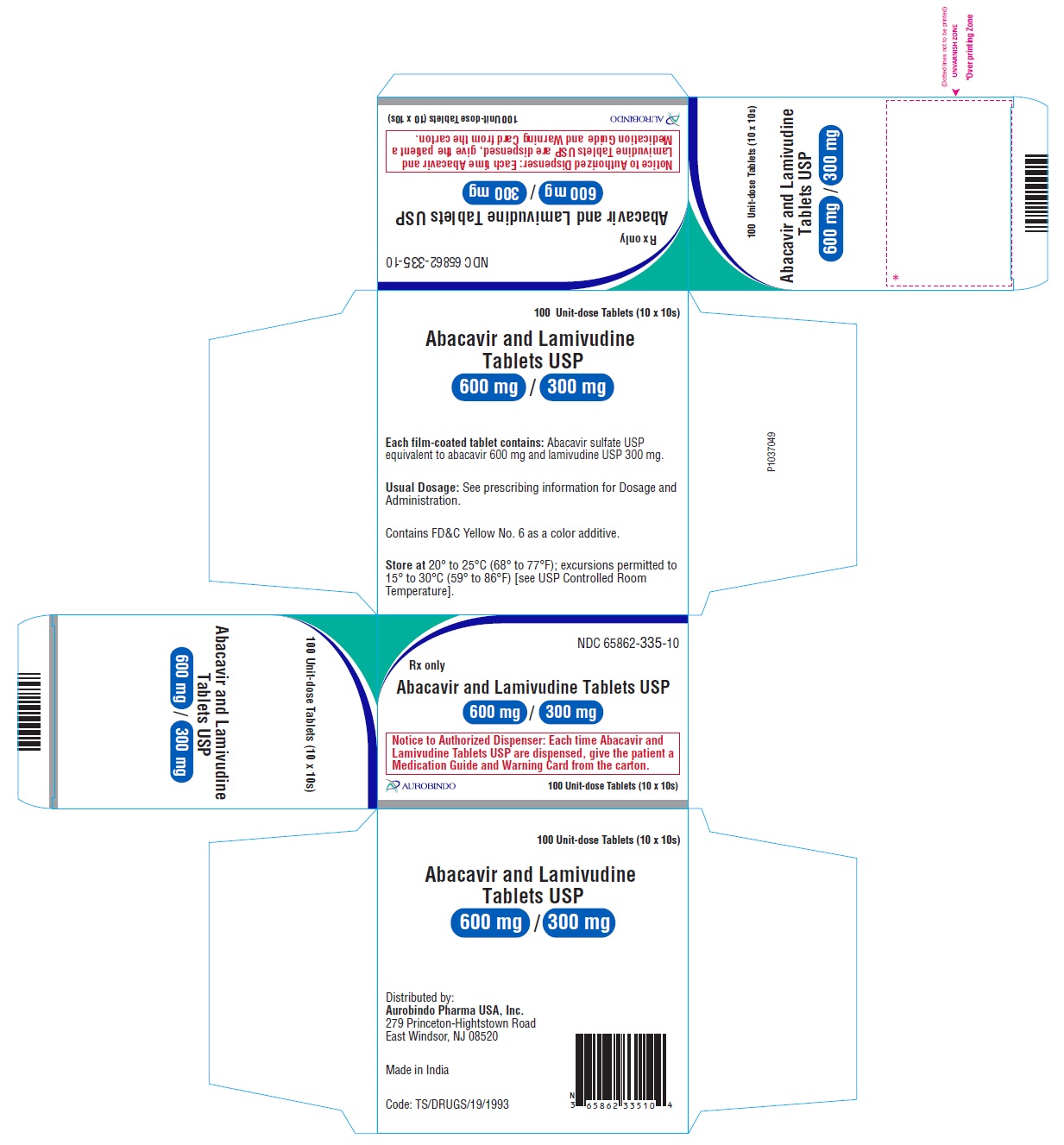 PACKAGE LABEL-PRINCIPAL DISPLAY PANEL – 600 mg/300 mg (100 Unit-dose Tablets (10 x 10s))