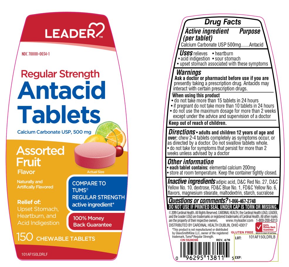 CARDINAL Regular Strength Assorted Fruit Antacid Tablets