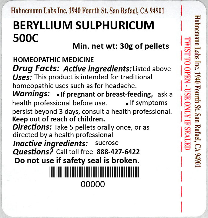 Beryllium Sulphuricum 500C 30g