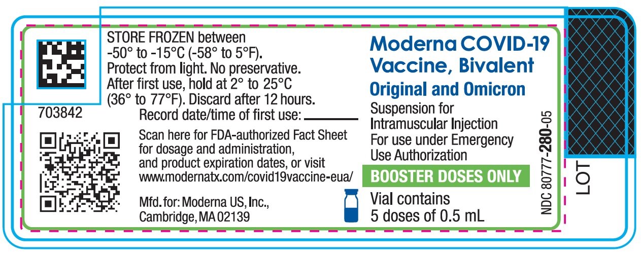 Moderna COVID-19 Vaccine, Bivalent Suspension for Intramuscular Injection for use under Emergency Use Authorization-Booster Doses Only-Multi-Dose Vial (5 doses of 0.5 mL)