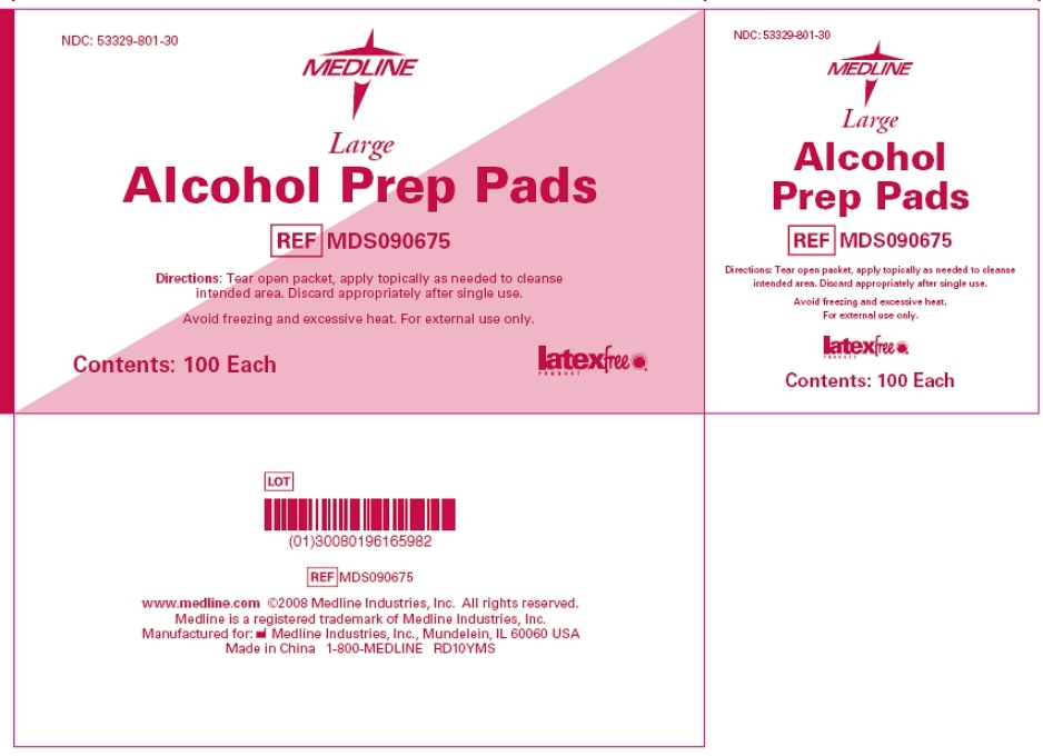 Medline Alcohol Prep Pads Large, non-sterile principal display panel