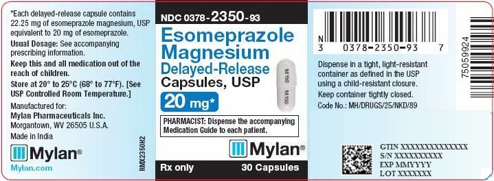 Esomeprazole Magnesium Delayed-Release Capsules 20 mg Bottle Label