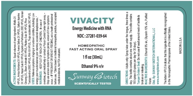 VIVACITY 1 fl. oz. Bottle Label