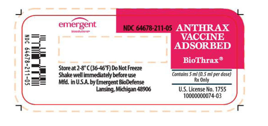 BioThrax Vaccine - 5mL Vial Label