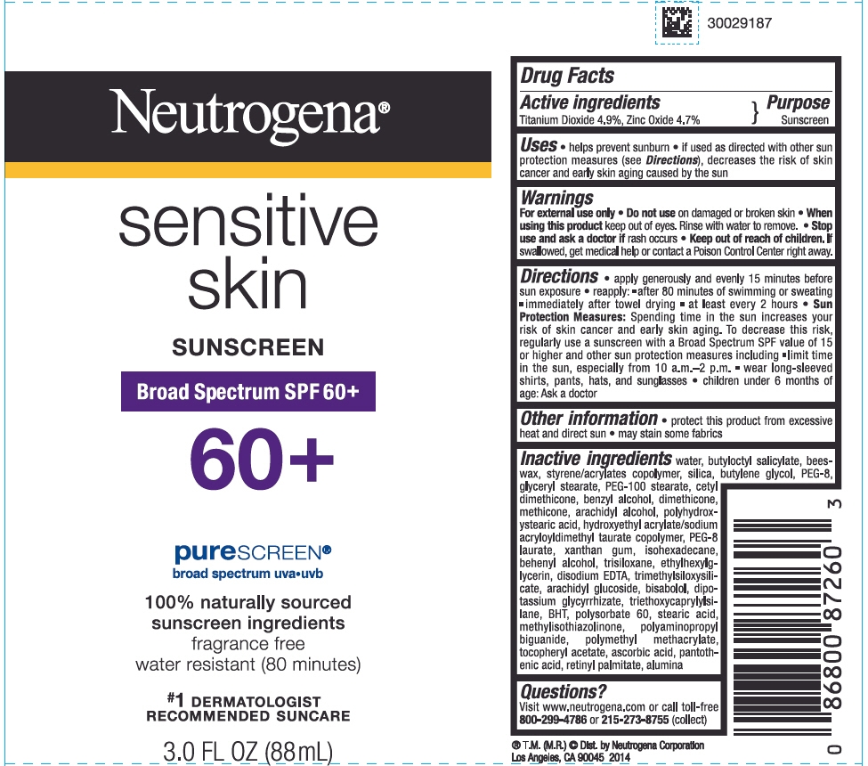 NeutrogenaÂ® Sensitive Skin Sunscreen Lotion Broad Spectrum SPF 60+