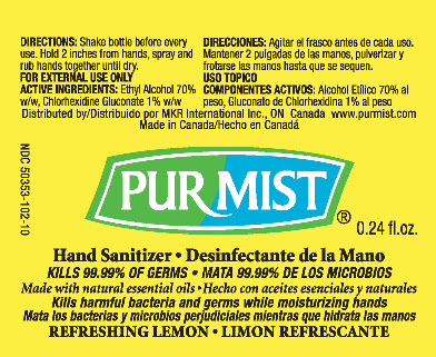 PURMIST 7.1mL Bottle Label - Refreshing Lemon