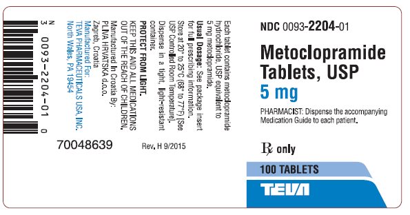 Metoclopramide Tablets USP 5 mg, 100s Label