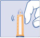 Figure J: Lead the needle tip into the outer cap.