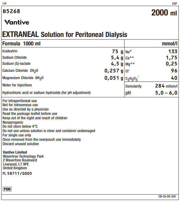 Vantive Representative Extraneal Container Label - FPB5268C