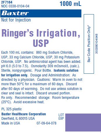 Ringers Irrigation USP Representative Container Label