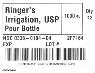 Ringer's Irrigation, USP Pour Bottle Representative Carton Label