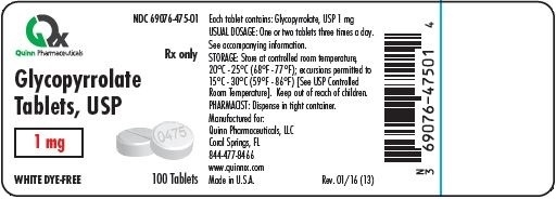 Container Label for 1mg, 100 Count