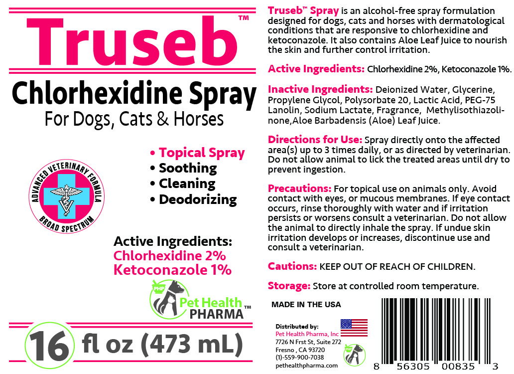 PHP014-OL-Truseb Chlorhexidine Topical Spray 16 oz